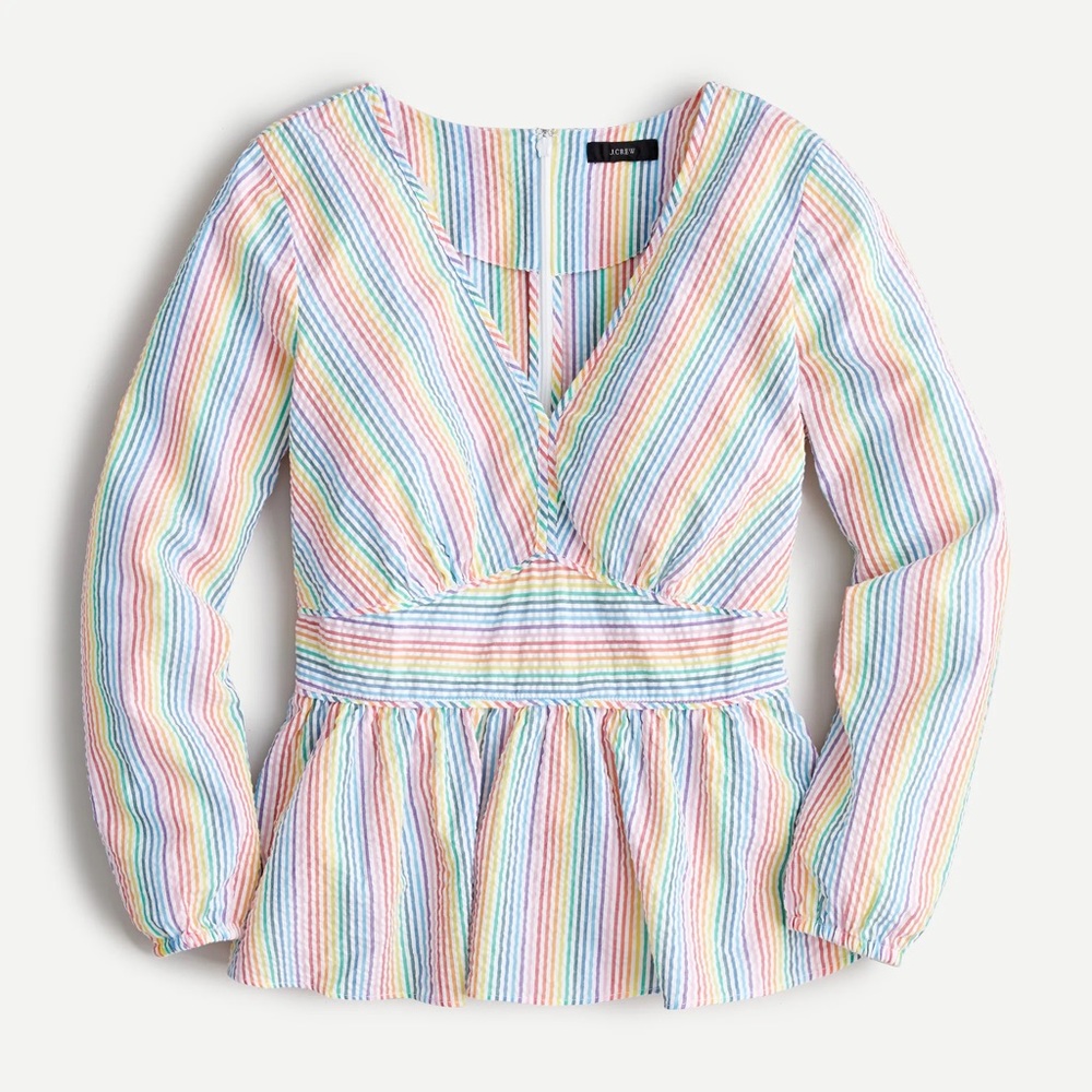 Jcrew Seersucker Blouse